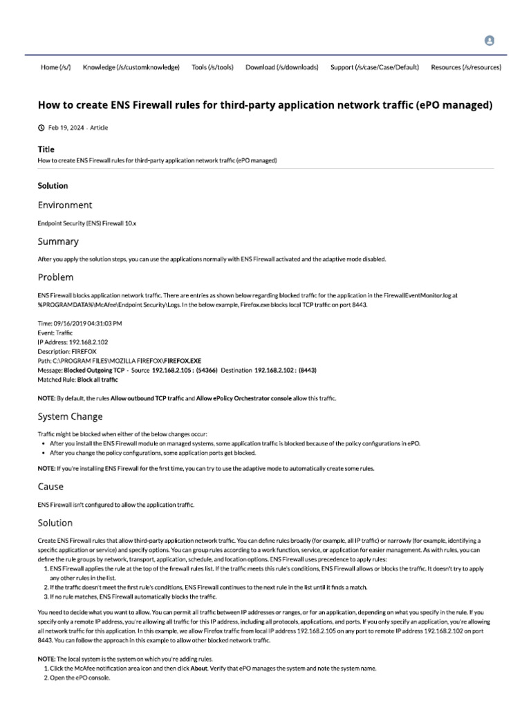 How to Create ENS Firewall Rules for Third-party Application Network ...