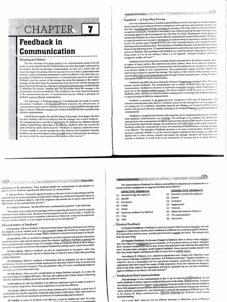 Importance of Feedback in Communication | PDF | Communication ...
