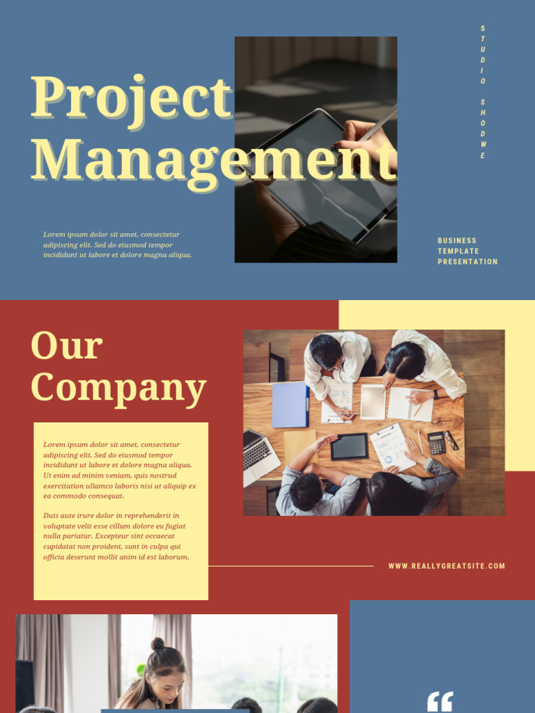 Blue and Yellow Modern Project Management Presentation PDF | PDF