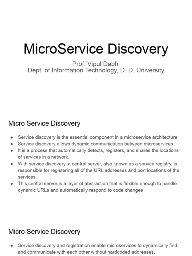 MicroService Discovery | PDF | Client–Server Model | Server (Computing)