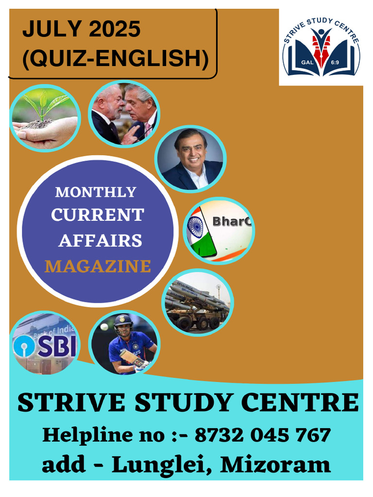 July 2025 Current Affairs Quiz | PDF