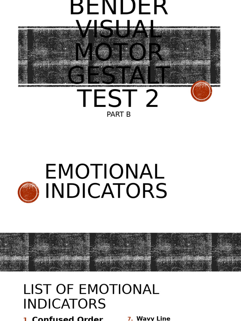 Bender Test Emotional Indicators Guide | PDF | Impulsivity | Cognitive ...