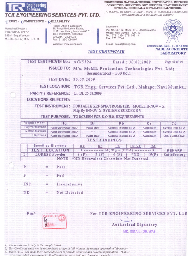 RoHS Test Report | PDF
