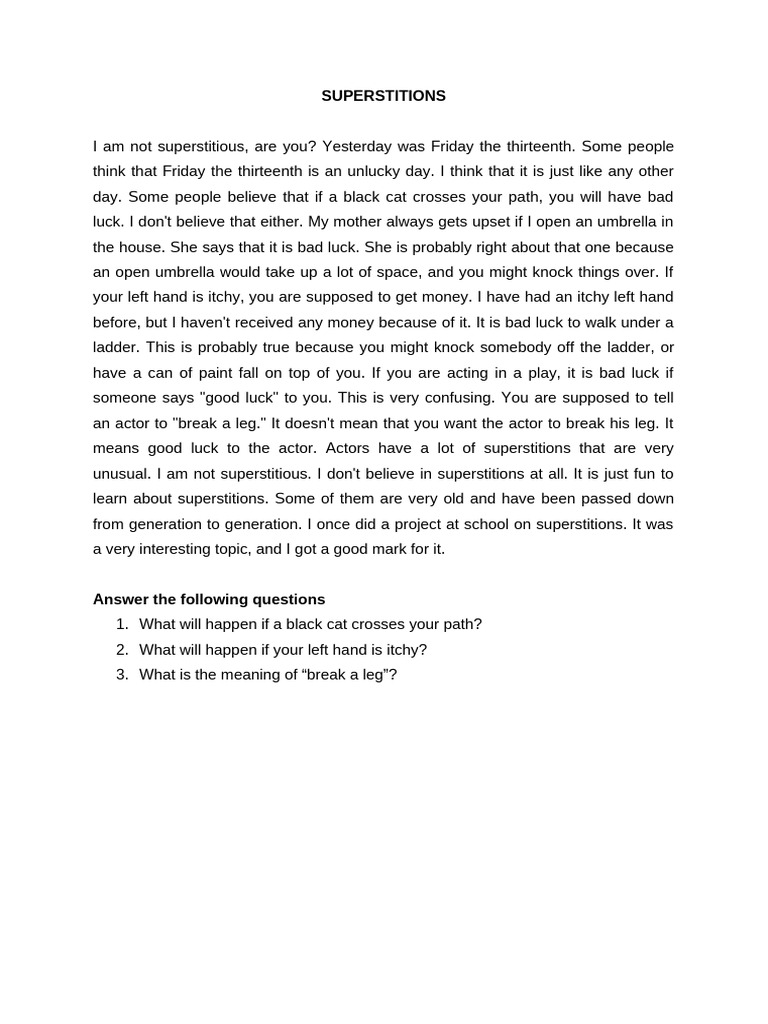 Superstitions | PDF