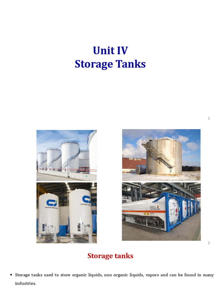 Unit IV - Strorage Tanks | PDF | Greenhouse Gas | Pressure