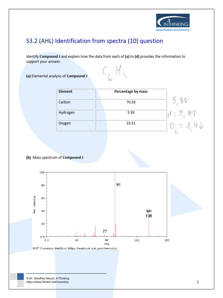 Identification of Compound J from Spectra | PDF