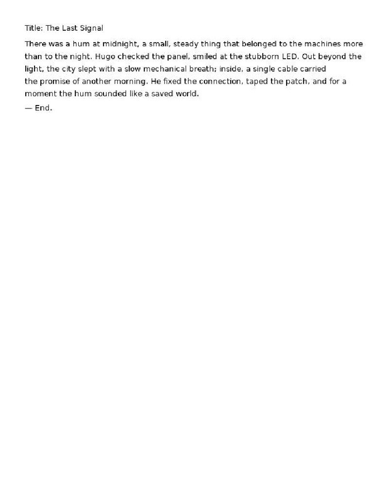 One Page Short Story | PDF