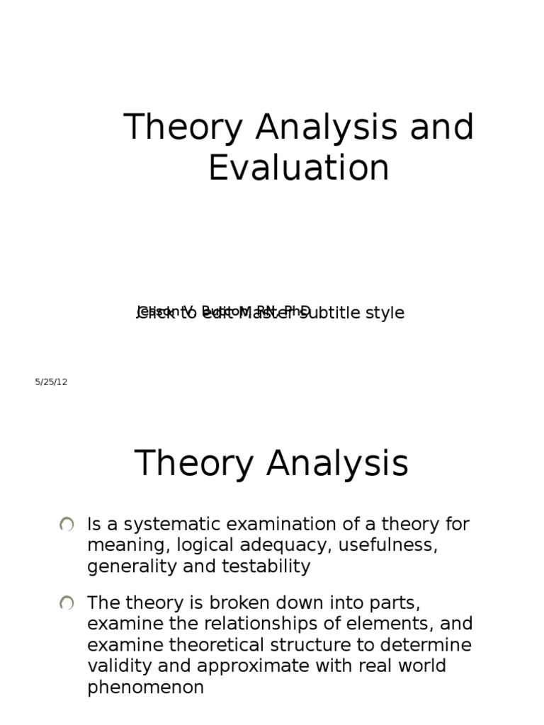 Theory Analysis and Evaluation Guide | PDF