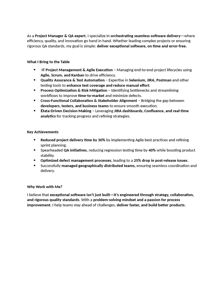 As A Project Manager | PDF