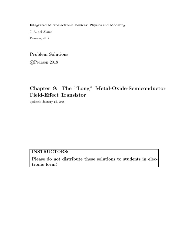 Ch9 Solutions | PDF | Field Effect Transistor | Mosfet