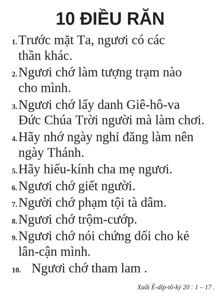 10 ĐIỀU RĂN | PDF