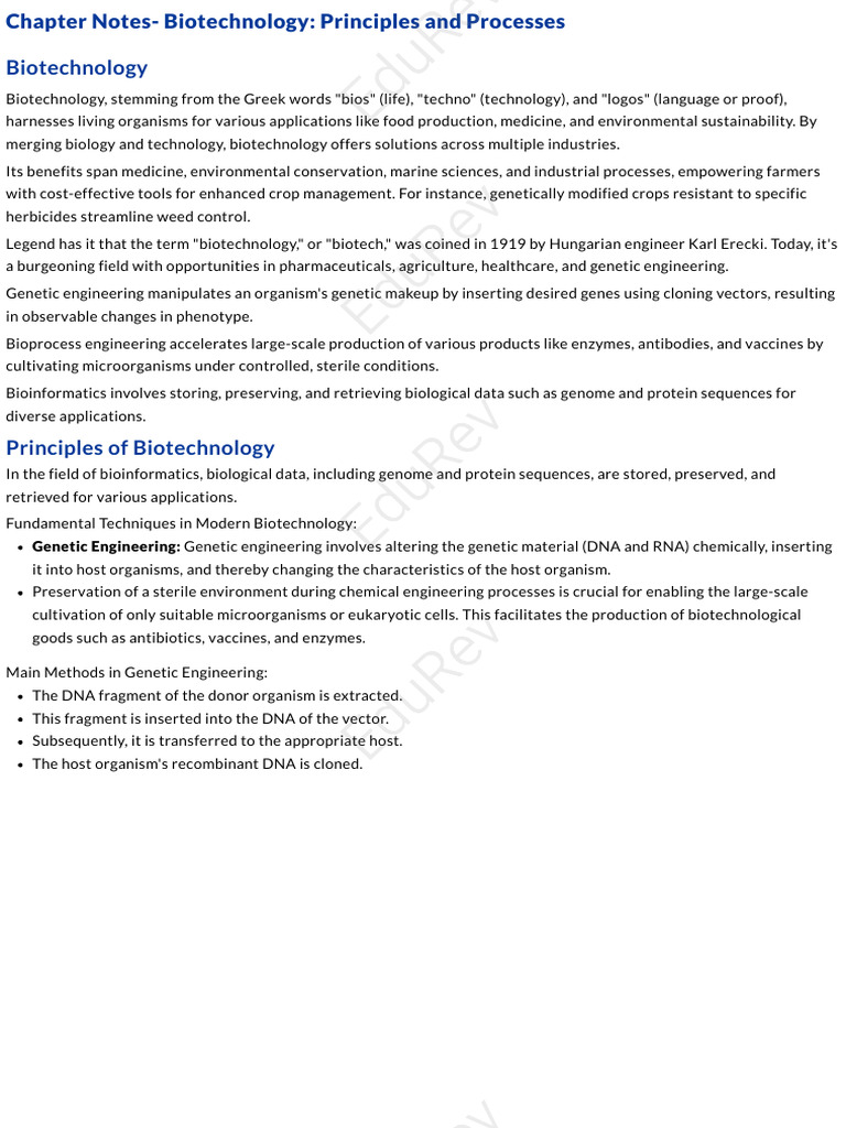 Biotechnology Principles and Techniques | PDF | Molecular Cloning | Plasmid