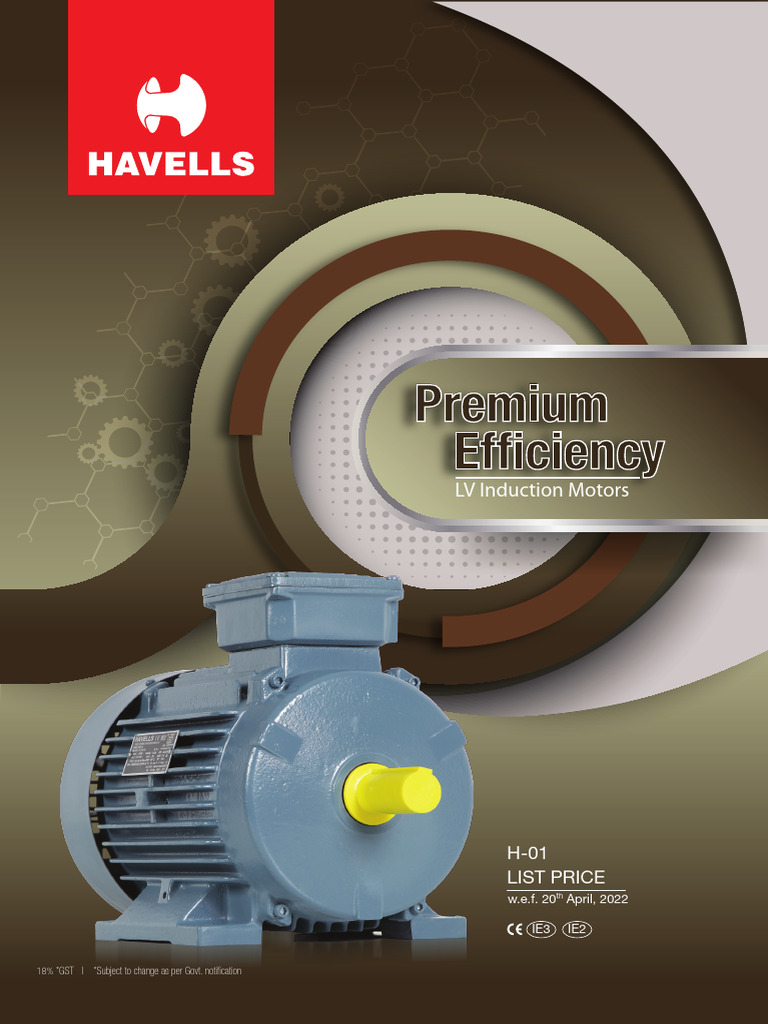Havells IE3 Induction Motor Specs | PDF | Electrical Engineering