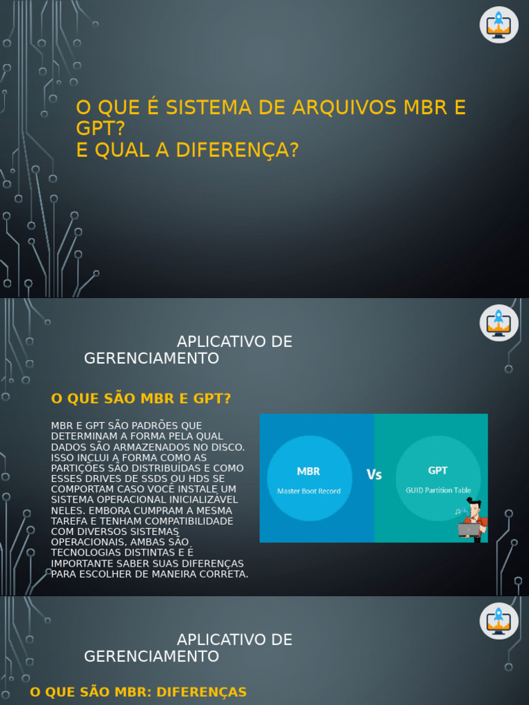 Diferenças entre MBR e GPT no Armazenamento | PDF | Drive de disco ...