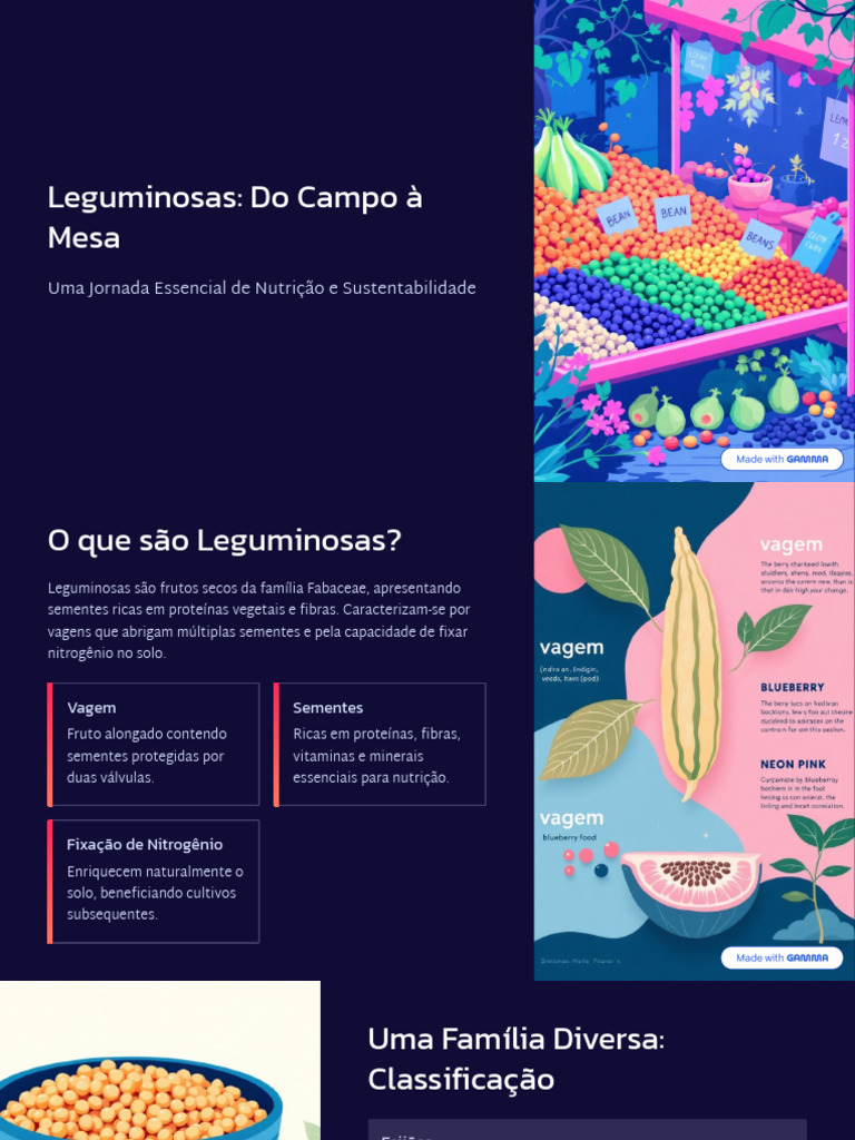 Leguminosas: Nutrição e Sustentabilidade | PDF | Proteínas | Agricultura
