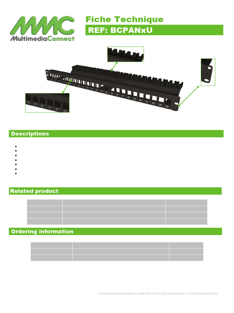 Patch panel modulaire 24/48 ports RJ45 | PDF