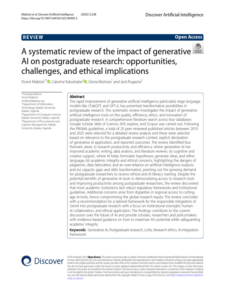 Generative AI's Impact on Postgraduate Research | PDF | Artificial ...
