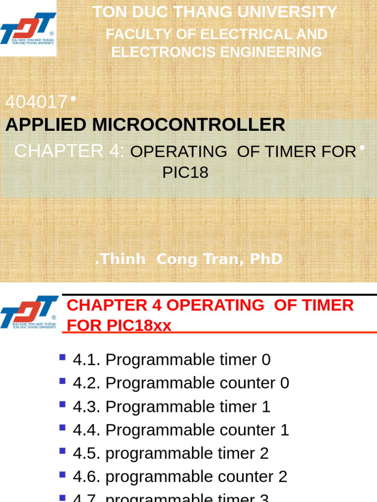Operating Timers for PIC18 Microcontrollers | PDF | Electrical ...