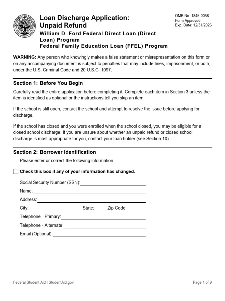 Unpaid Refund Discharge Application | PDF | Loans | Guarantee