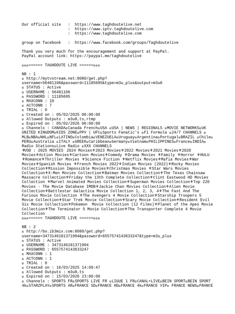 Xtream Iptv 22 - 10 - 2025 | PDF | Spanish Language | Latin America