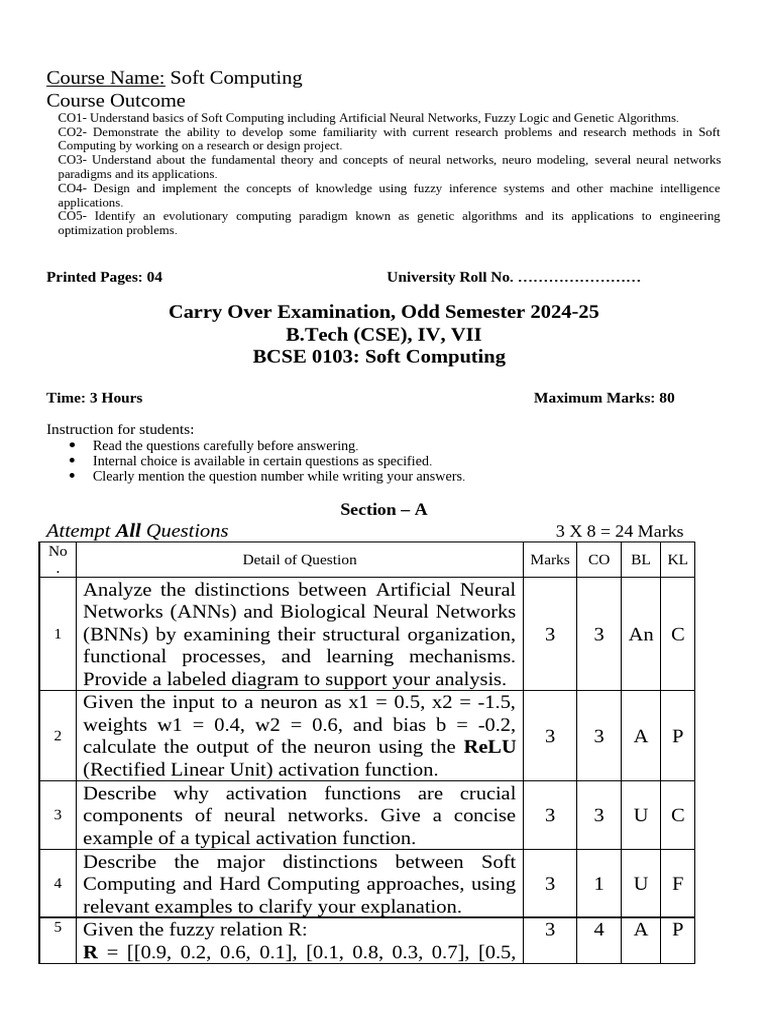 Soft Computing Course Overview | PDF | Fuzzy Logic | Cognitive Science