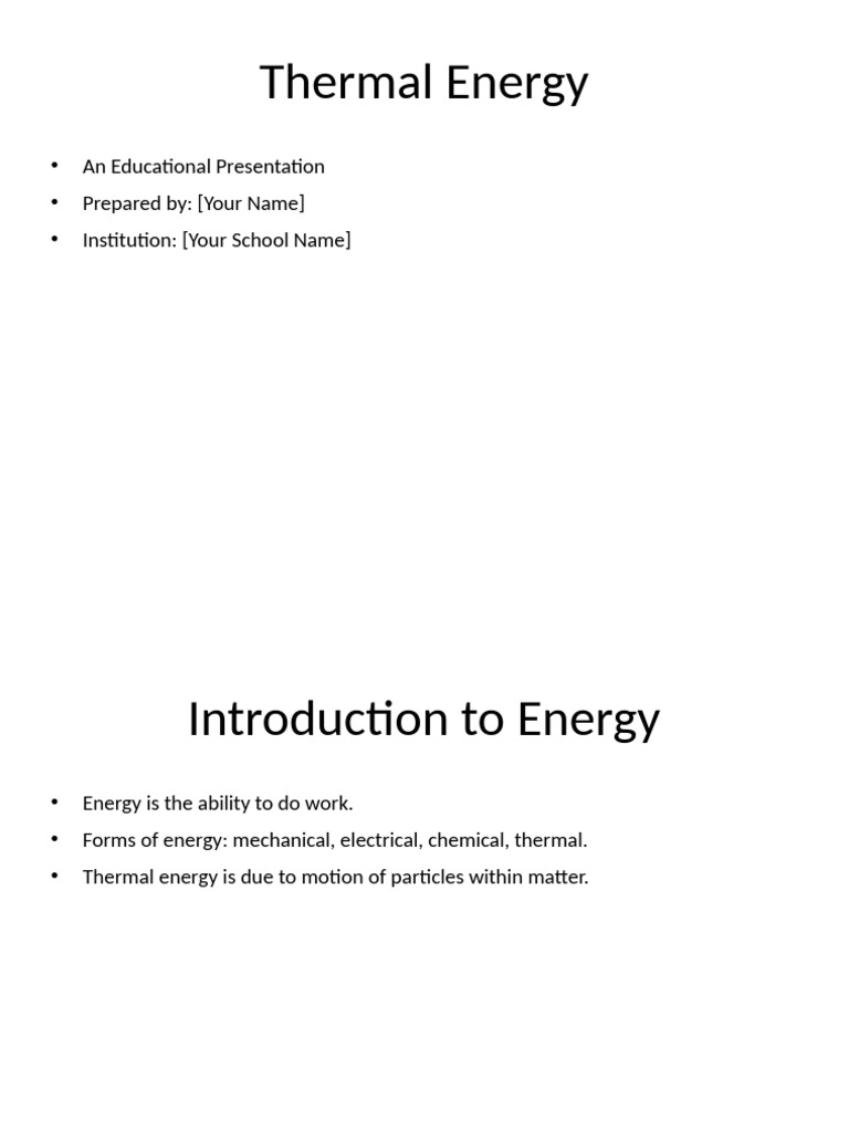 Understanding Thermal Energy Basics | PDF | Heat | Temperature