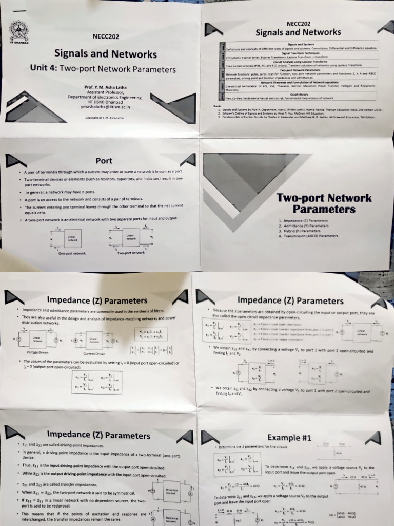 Two Port Network Parameters | PDF | Electrical Impedance | Network ...