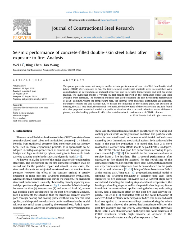 2019-Li Et Al. Seismic Performance of Concrete Filled Double-Skin Steel ...