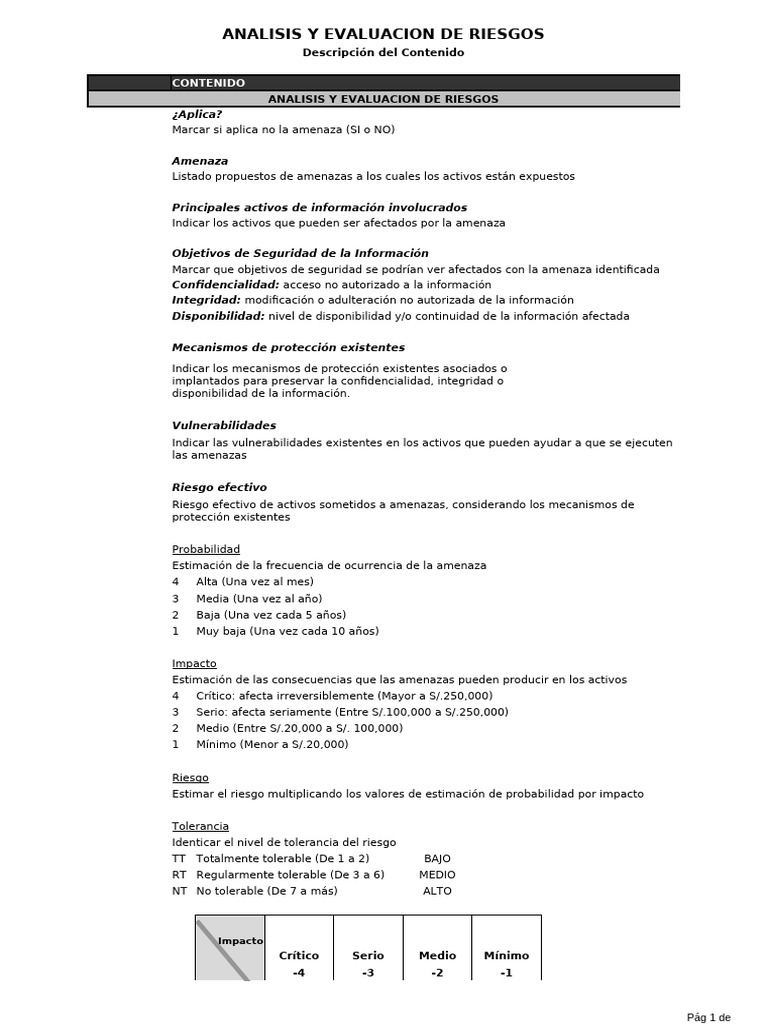 Análisis de Riesgos en Seguridad Informática | PDF | La seguridad ...