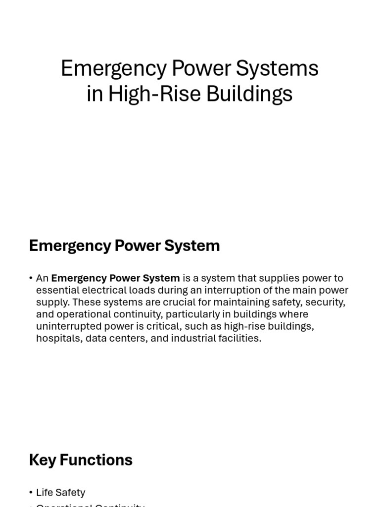 Emergency Power Systems for High-Rises | PDF | Electric Power | Electricity