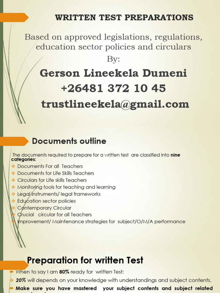 Written Test Preparation Guide for Teachers | PDF | Curriculum | Teachers