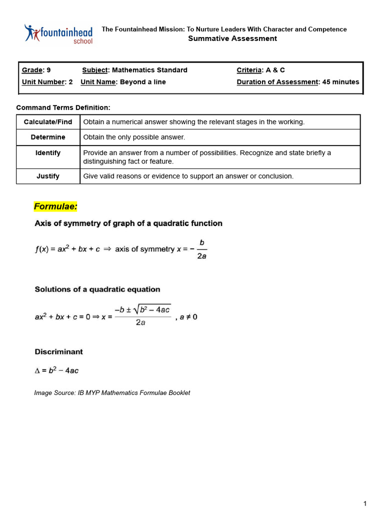 9th Grade Math Assessment Overview | PDF | Mathematics
