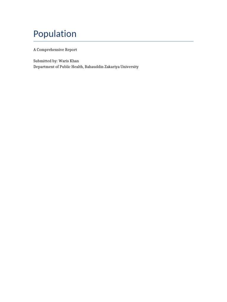 Comprehensive Population Dynamics Report | PDF | Family Planning ...