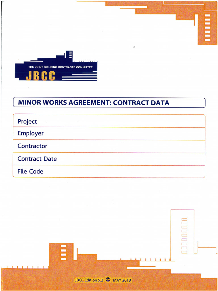 Minor Works Agreement - Contract Data | PDF