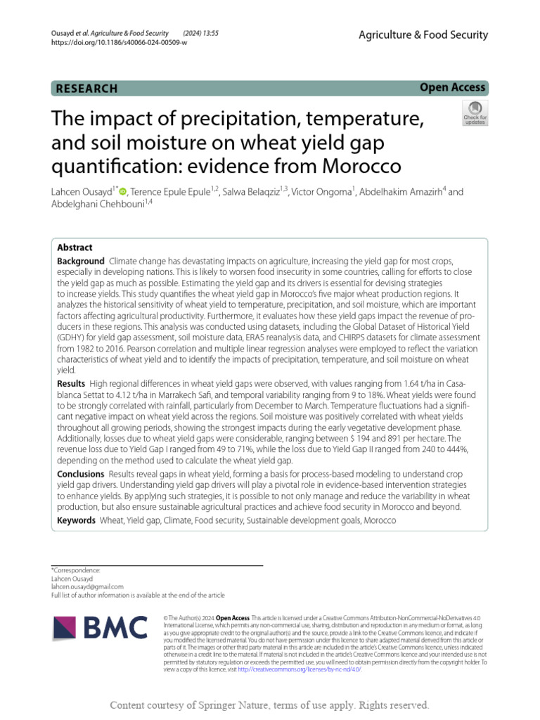 The Impact of Precipitation Temperature and Soil M | PDF | Agriculture ...