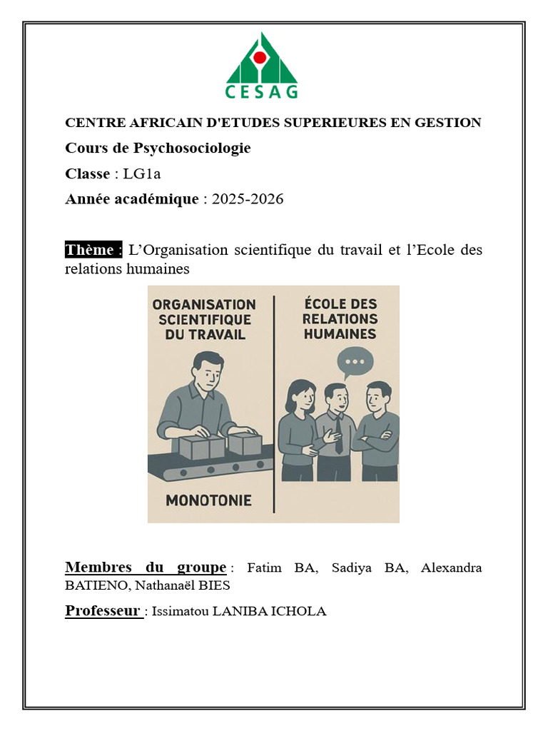 OST et ERH : Deux écoles du management | PDF | Motivation | Motivant