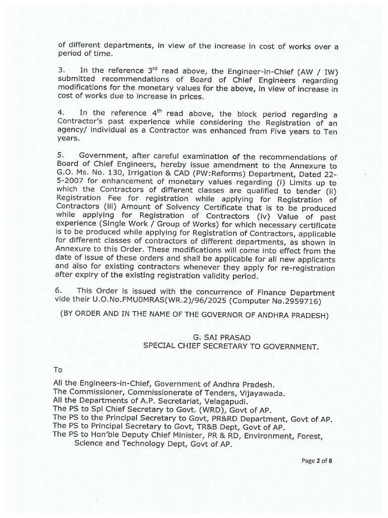Contractor Registration Fee Amendments | PDF | Government