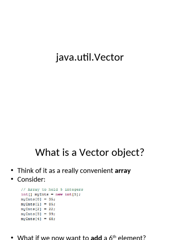 Understanding Java's Vector Class | PDF