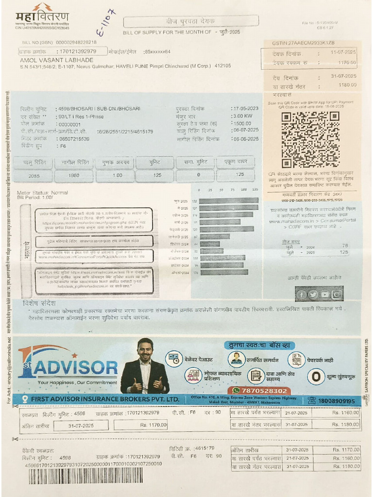 Light Bill (Local Address) | PDF