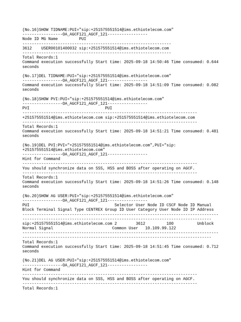 SIP Command Execution Logs | PDF | Ip Multimedia Subsystem | Computing
