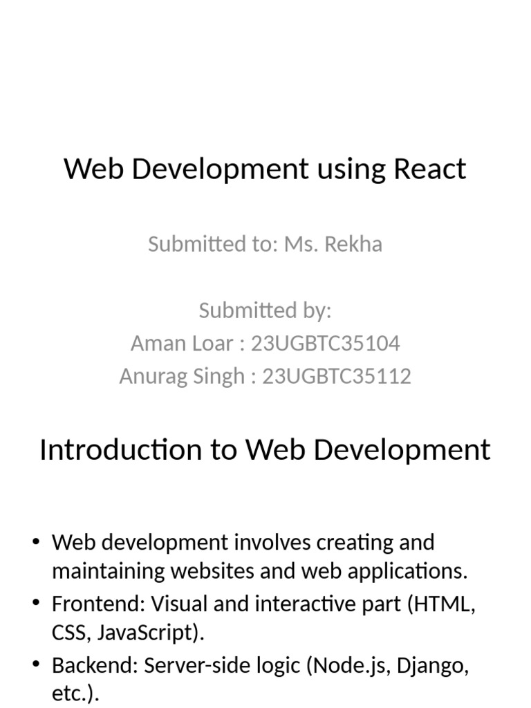 React Web Development Guide | PDF | Web Development | Java Script