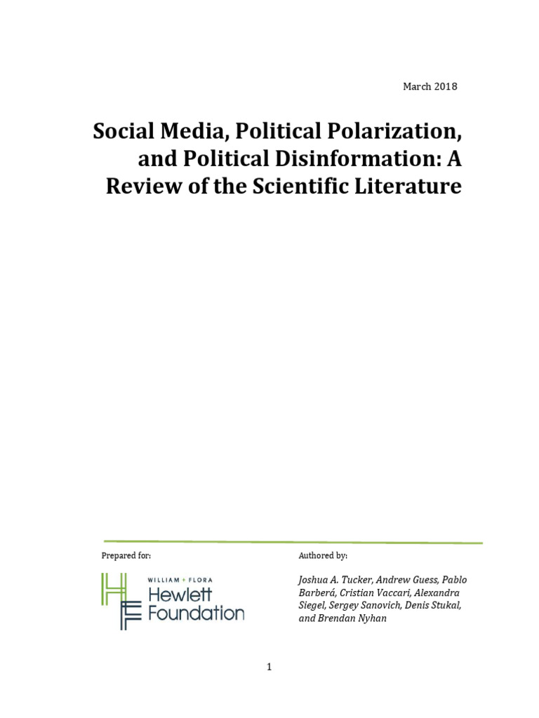 Social Media's Role in Political Polarization | PDF | Polarization ...
