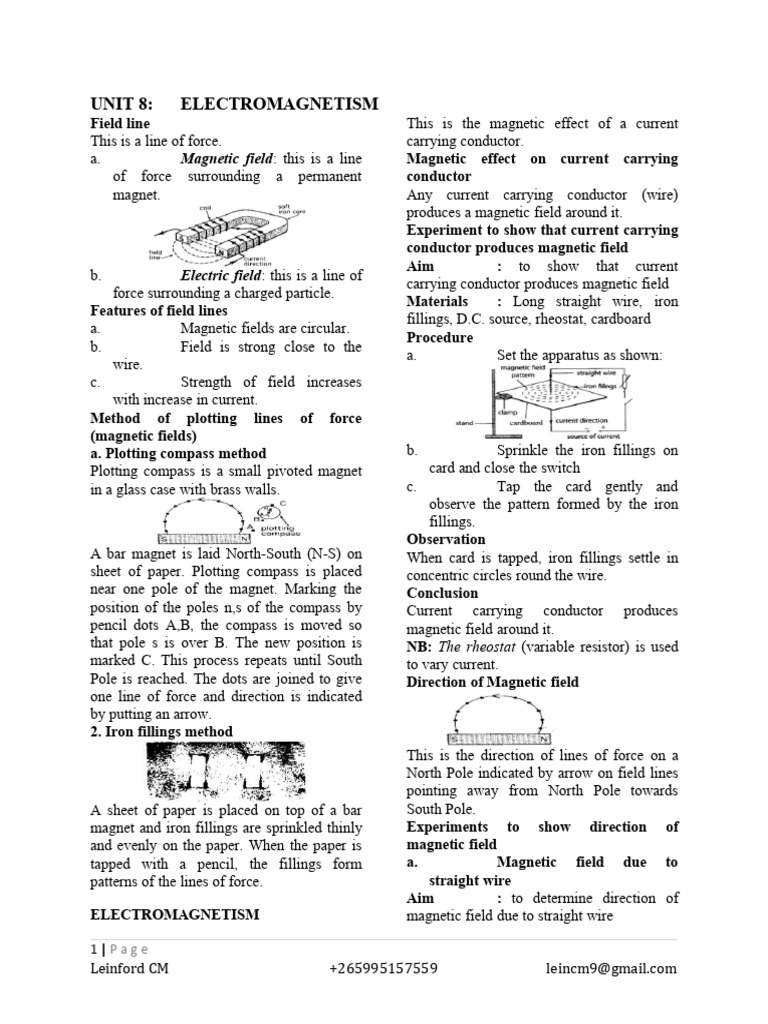 Understanding Electromagnetism Concepts | PDF | Magnetic Field | Compass