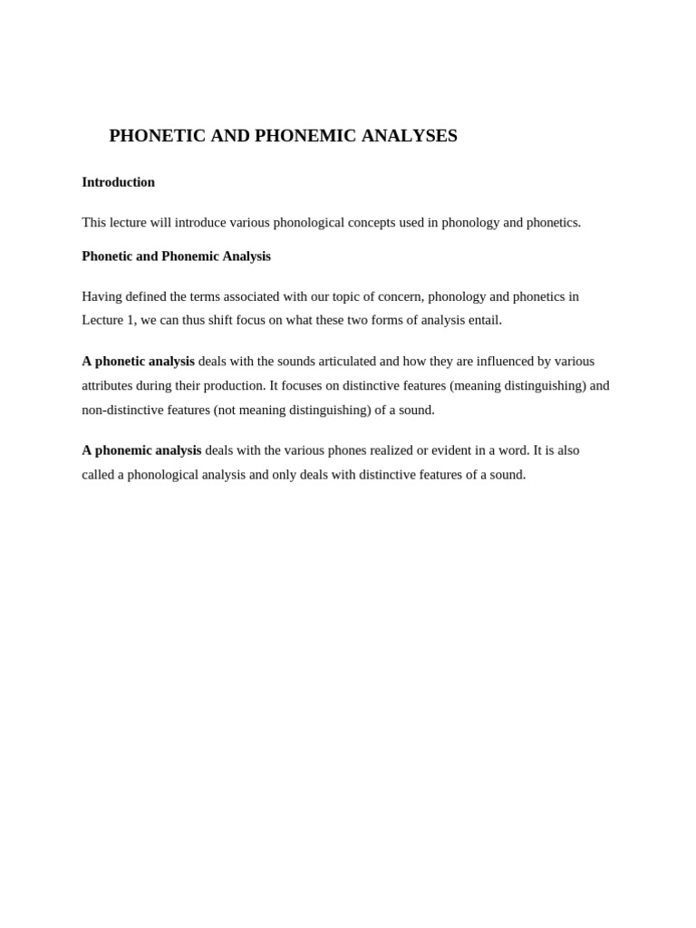 Phonetic and Phonemic Analysis Overview | PDF | Phoneme | Phonology