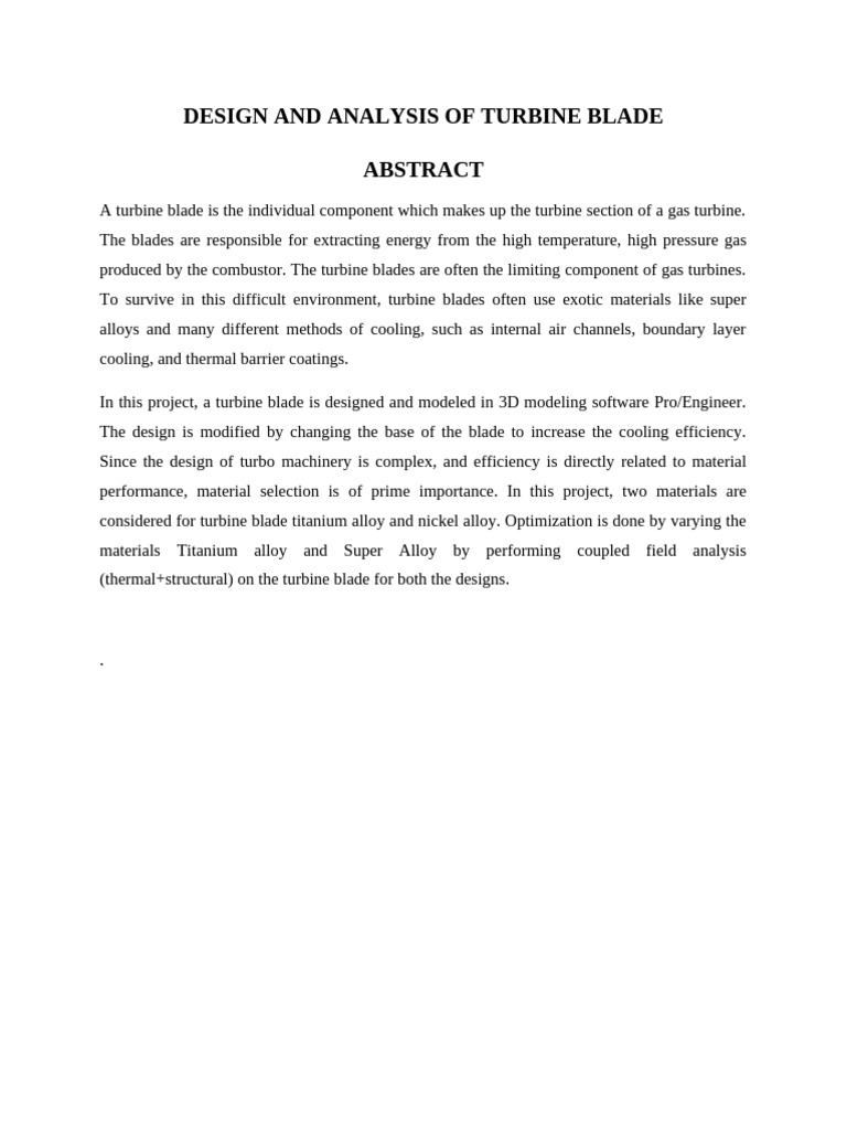 Turbine Blade Design and Optimization | PDF | Computer Aided Design ...