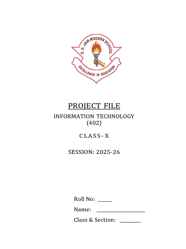 Class X IT Practical Project File | PDF | Table (Database) | Computer Data