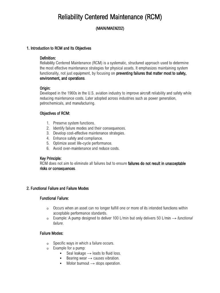 Understanding Reliability Centered Maintenance | PDF | Reliability ...