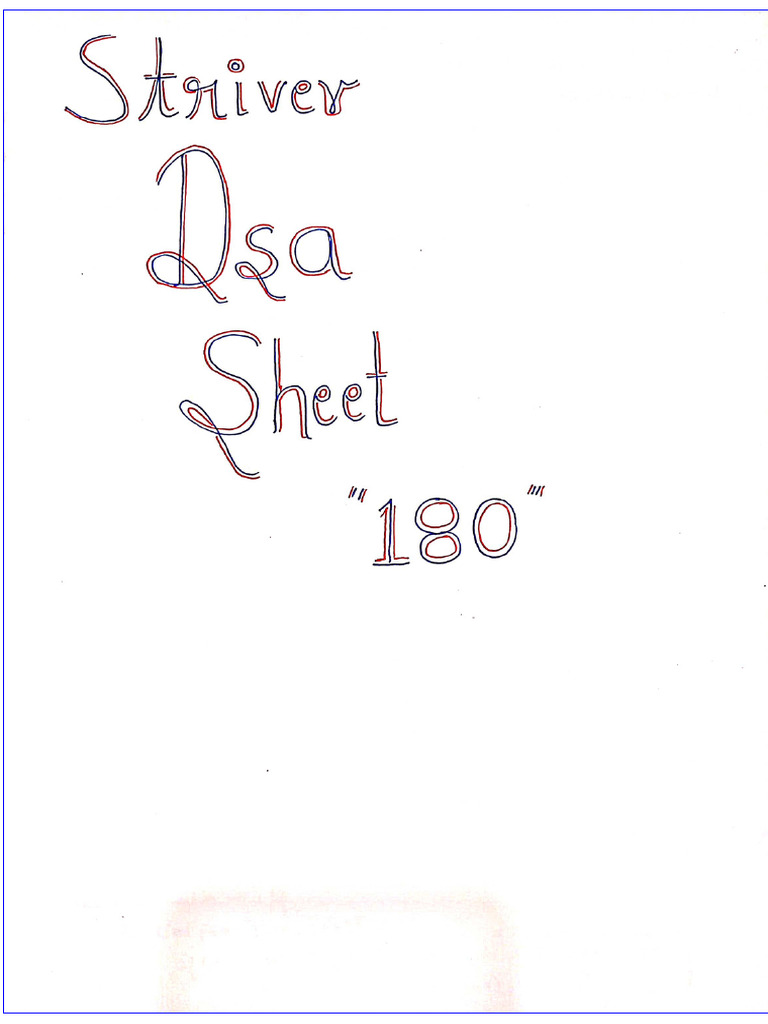 Striver Dsa Sheet | PDF