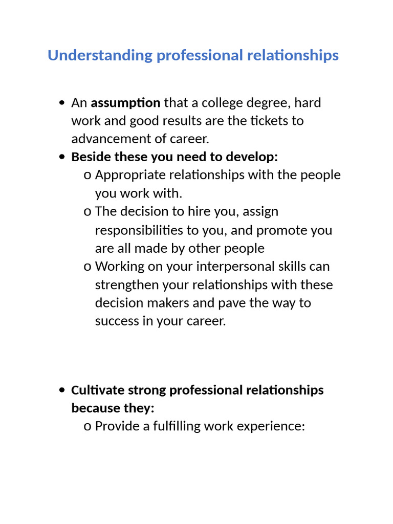Understanding Professional Relationships | PDF | Social Psychology ...