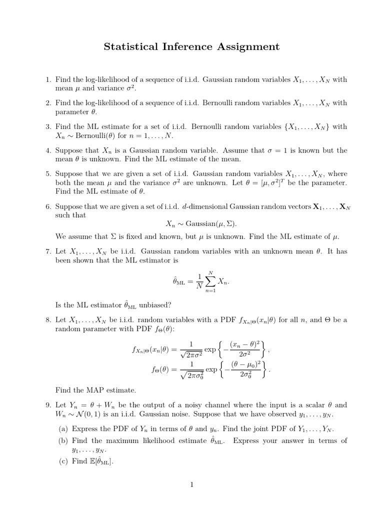 Inference Assignment | PDF | Normal Distribution | Estimator